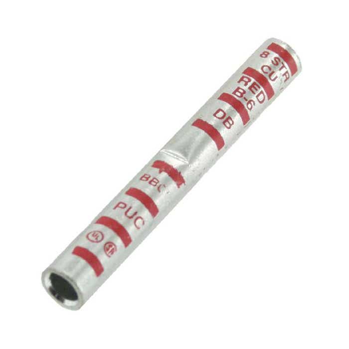 Long Barrel Copper Splice 8 Awg .146" Red BBCU8 Long Barrel Copper Splice 8 Awg .146" Red BBCU8