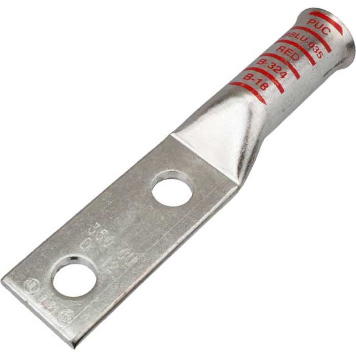 262MCM DLO Copper Compression Lug Red Flared 2 Holes BBLU035DFL 262MCM DLO Copper Compression Lug Red Flared 2 Holes BBLU035DFL