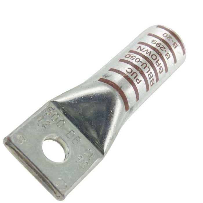 Long Barrel Copper Lug 500MCM 1/2" 1 Hole Brown BBLU050S2 Long Barrel Copper Lug 500MCM 1/2" 1 Hole Brown BBLU050S2