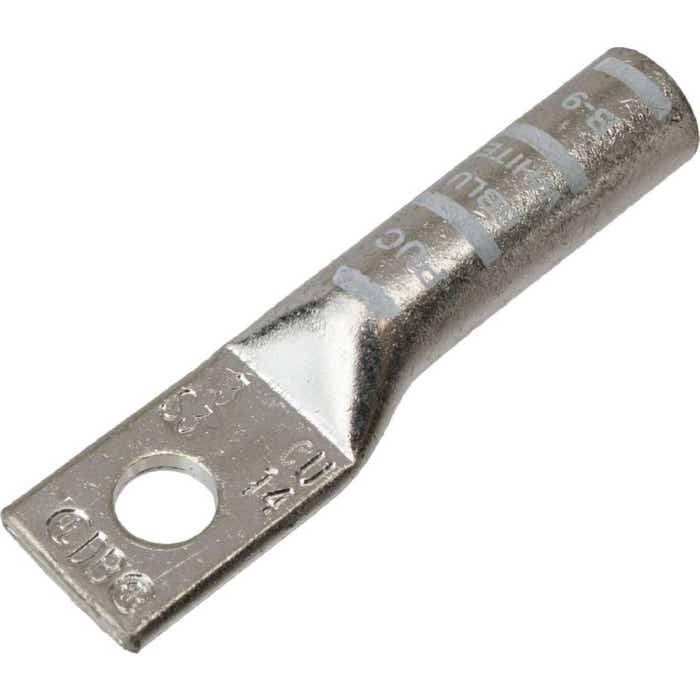 Long Barrel Copper Lug 3 Awg 1/4" Stud White BBLU3S3 Long Barrel Copper Lug 3 Awg 1/4" Stud White BBLU3S3