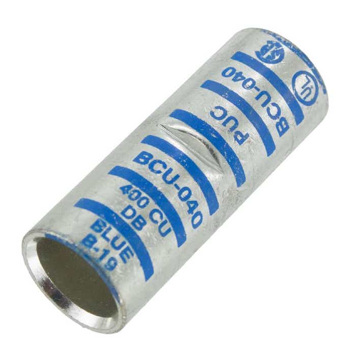 Short Barrel Copper Splice 400MCM .728" Blue Short Barrel Copper Splice 400MCM .728" Blue