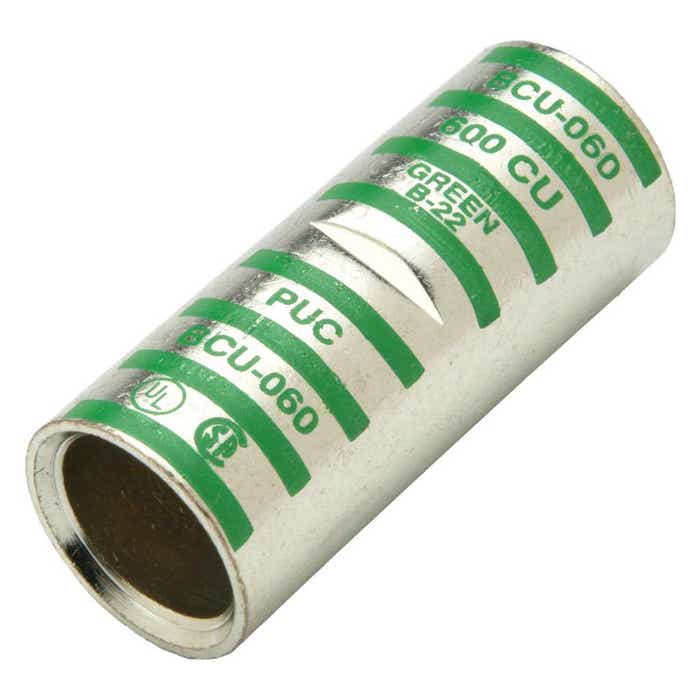 Short Barrel Copper Splice 600MCM .893" Green Short Barrel Copper Splice 600MCM .893" Green