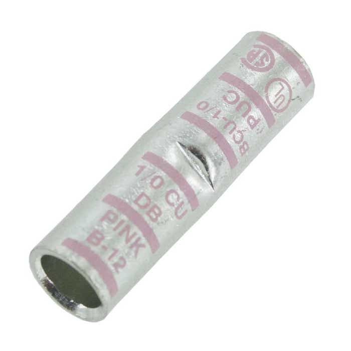 Short Barrel Copper Splice 1/0 Awg .375" Pink Short Barrel Copper Splice 1/0 Awg .375" Pink