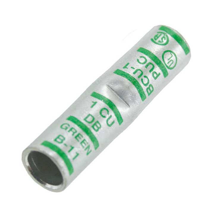 Short Barrel Copper Splice 1 Awg .332" Green Short Barrel Copper Splice 1 Awg .332" Green