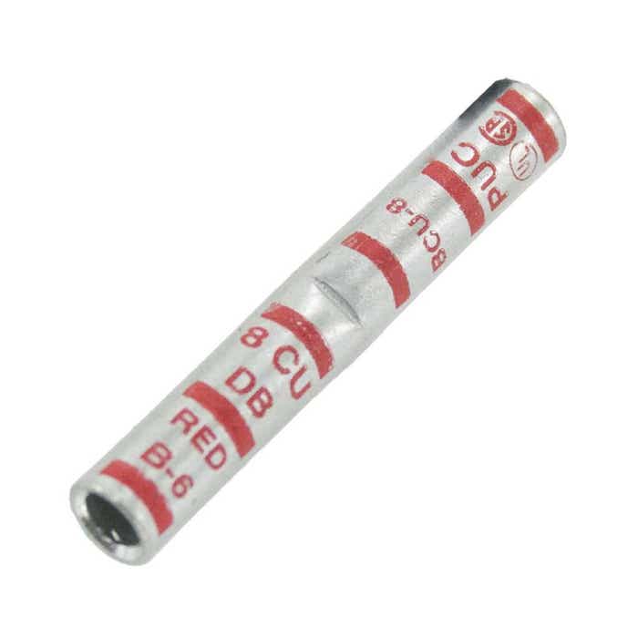 Short Barrel Copper Splice 8 Awg .146" Red Short Barrel Copper Splice 8 Awg .146" Red