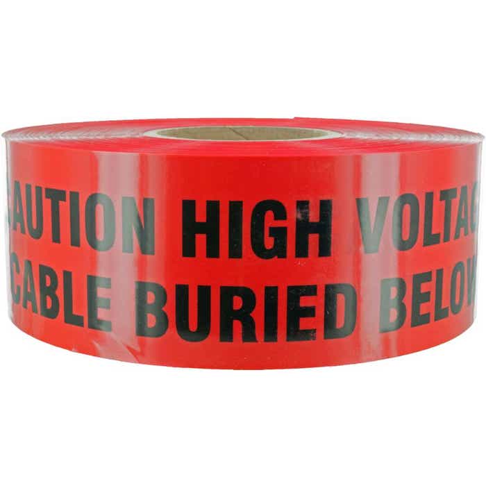 BLT-631-3 Red "Caution Buried High Voltage Line Below" Barricade Tape