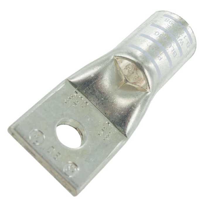 Short Barrel Copper Lug 300MCM 5/8" Stud White