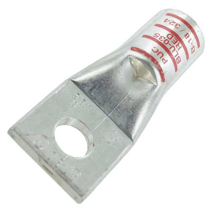 Short Barrel Copper Lug 350MCM 1/2" 1 Hole Red Short Barrel Copper Lug 350MCM 1/2" 1 Hole Red