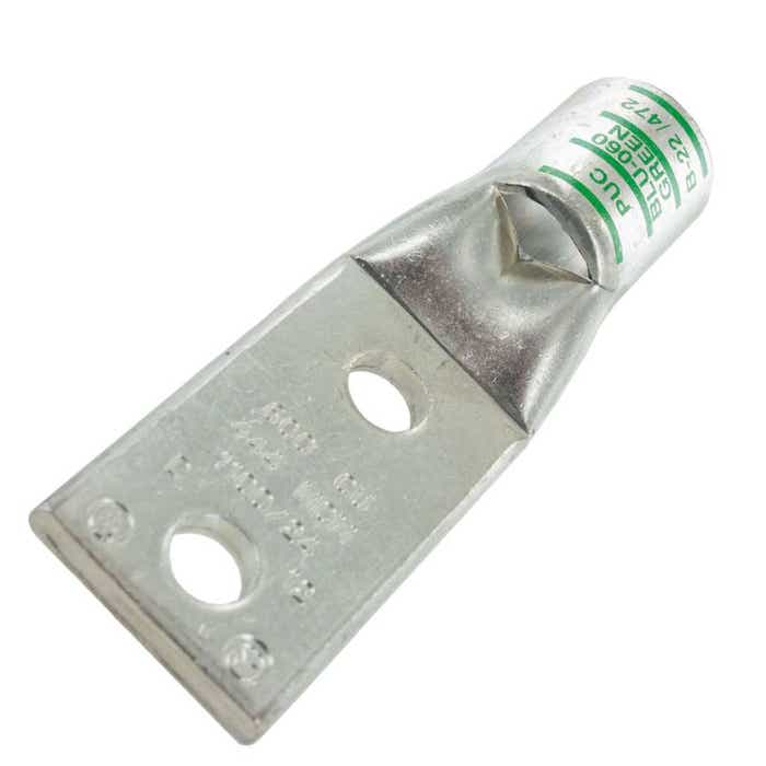 Short Barrel Copper Lug 600MCM 1/2" 2 Hole Green Short Barrel Copper Lug 600MCM 1/2" 2 Hole Green