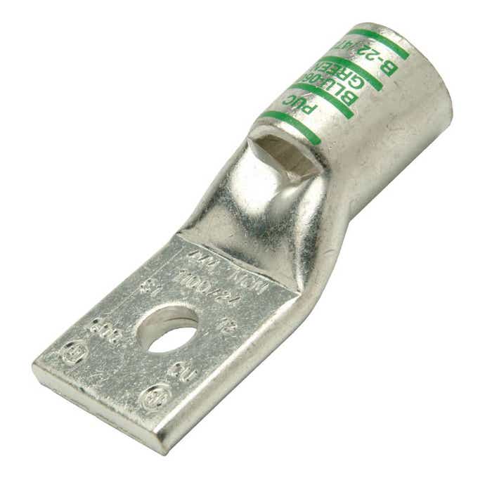 Short Barrel Copper Lug 600MCM 1/2" 1 Hole Green Short Barrel Copper Lug 600MCM 1/2" 1 Hole Green