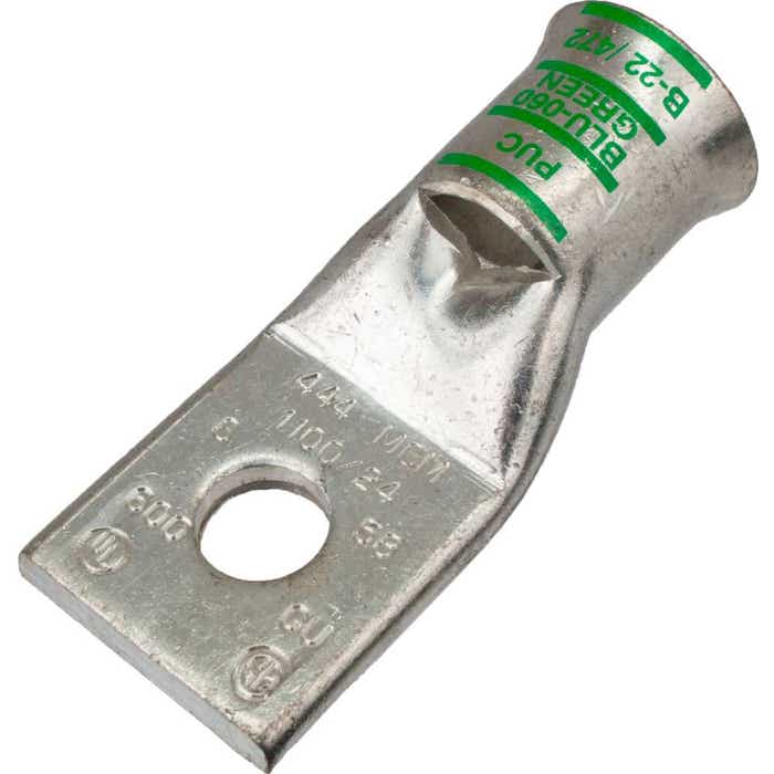 444MCM DLO Copper Compression Lug Green Flared BLU060SFL 444MCM DLO Copper Compression Lug Green Flared BLU060SFL