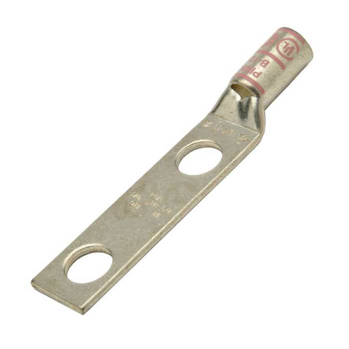 Short Barrel Copper Lug 1/0 Awg 1/2" 2 Hole Pink Short Barrel Copper Lug 1/0 Awg 1/2" 2 Hole Pink