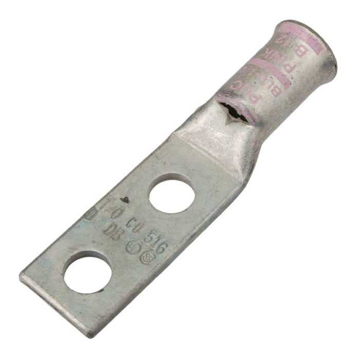 1 Awg DLO Copper Compression Lug Pink Flared BLU1/0DFL 1 Awg DLO Copper Compression Lug Pink Flared BLU1/0DFL
