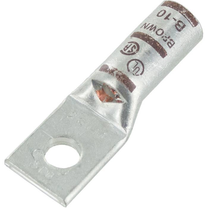 Short Barrel Copper Lug 2 Awg 1/4" Stud Brown BLU2S Short Barrel Copper Lug 2 Awg 1/4" Stud Brown BLU2S