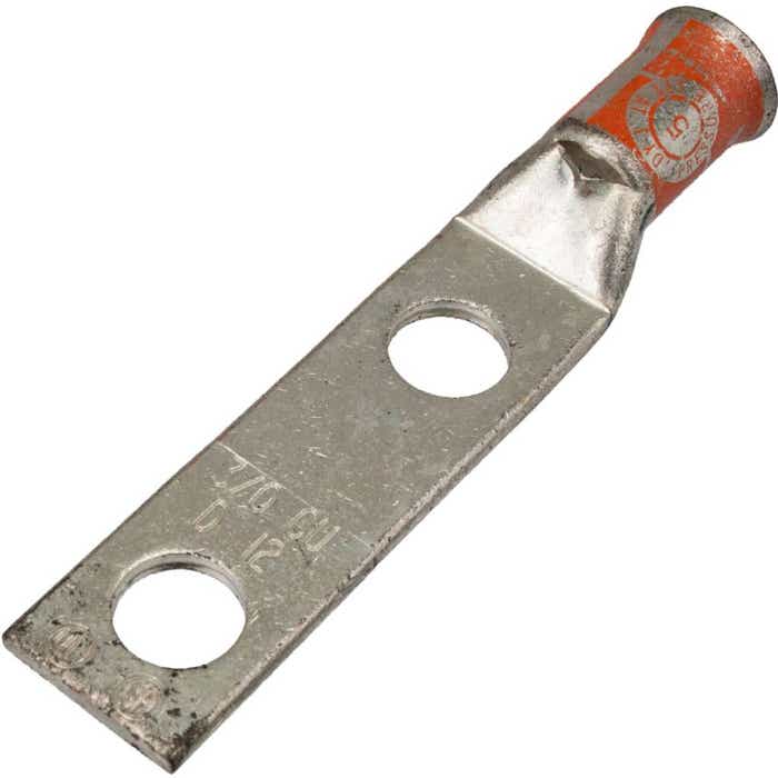 2/0 Awg DLO Copper Compression Lug Orange Flared BLU3/0DFL 2/0 Awg DLO Copper Compression Lug Orange Flared BLU3/0DFL