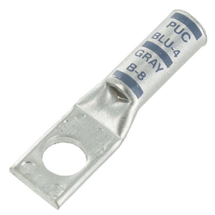 4 Awg Copper Lug Short Barrel Gray BLU4S4 4 Awg Copper Lug Short Barrel Gray BLU4S4