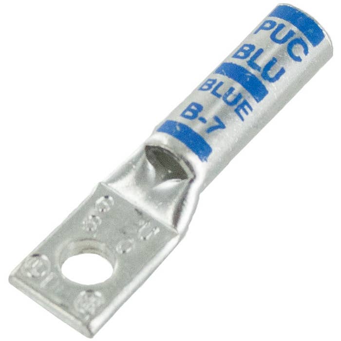 Short Barrel Copper Lug 6 Awg #10 Stud Blue BLU6S Short Barrel Copper Lug 6 Awg #10 Stud Blue BLU6S