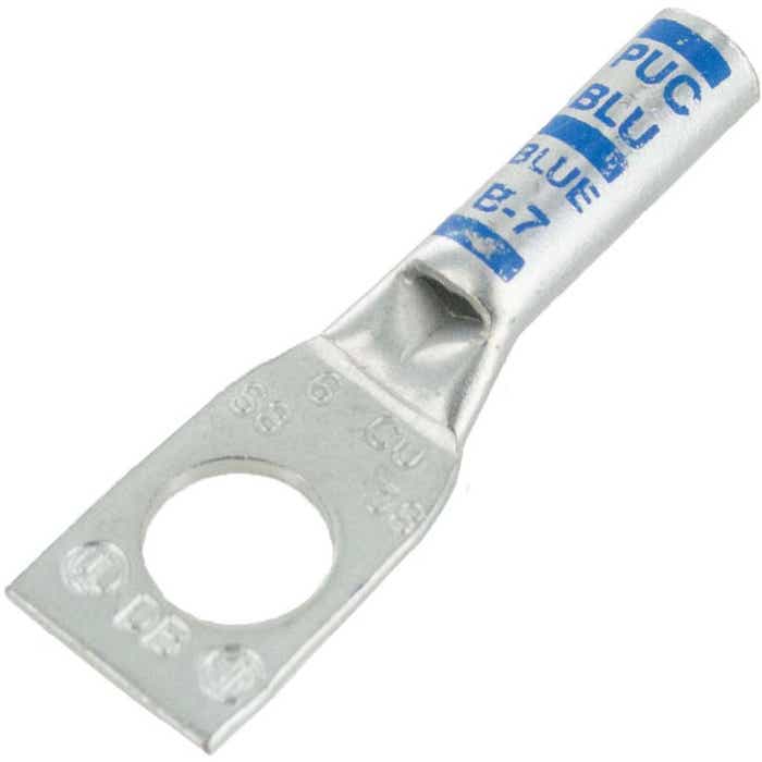 Short Barrel Copper Lug 6 Awg 3/8" Stud Blue BLU6S8 Short Barrel Copper Lug 6 Awg 3/8" Stud Blue BLU6S8