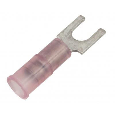 22-18 Awg Block Spade Terminal Red #6 Small Ring Bulk 22-18 Awg Block Spade Terminal Red #6 Small Ring Bulk