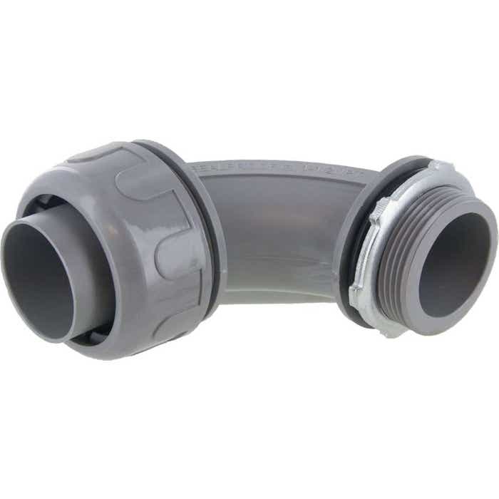 1-1/2" Liquid Tight 90 Degree Connector Gray