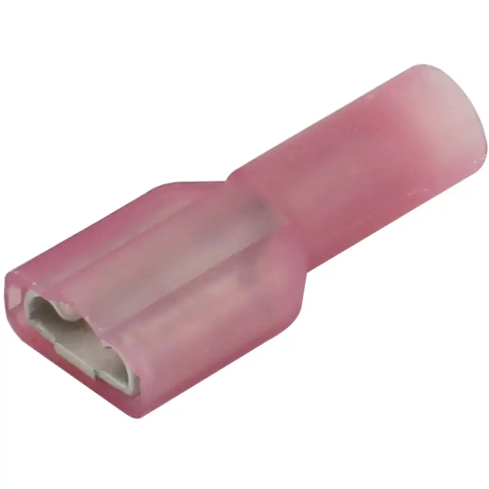 Bulk Red Nylon Fully Insulated Female Disconnect Crimp Terminal 1/4" (.250) tab