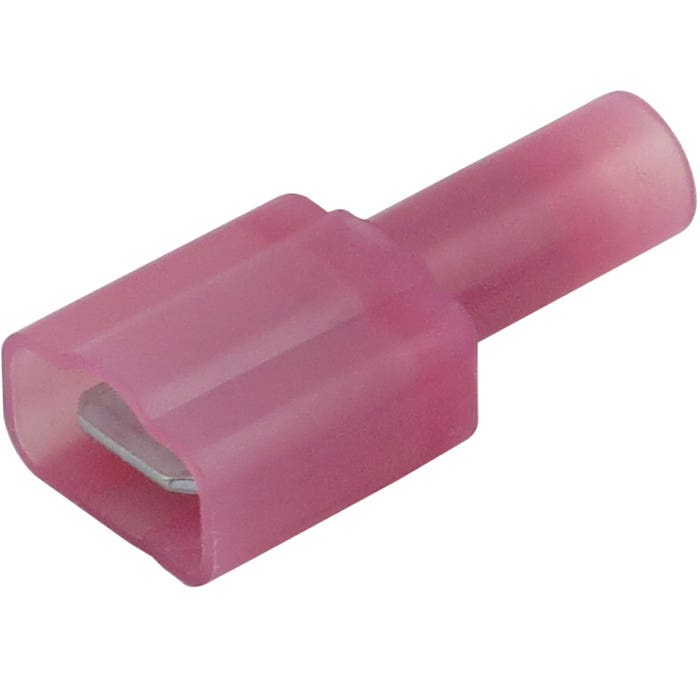 Red Nylon Fully Insulated Male Disconnect Crimp Terminal 1/4" (.250) tab Red Nylon Fully Insulated Male Disconnect Crimp Terminal 1/4" (.250) tab