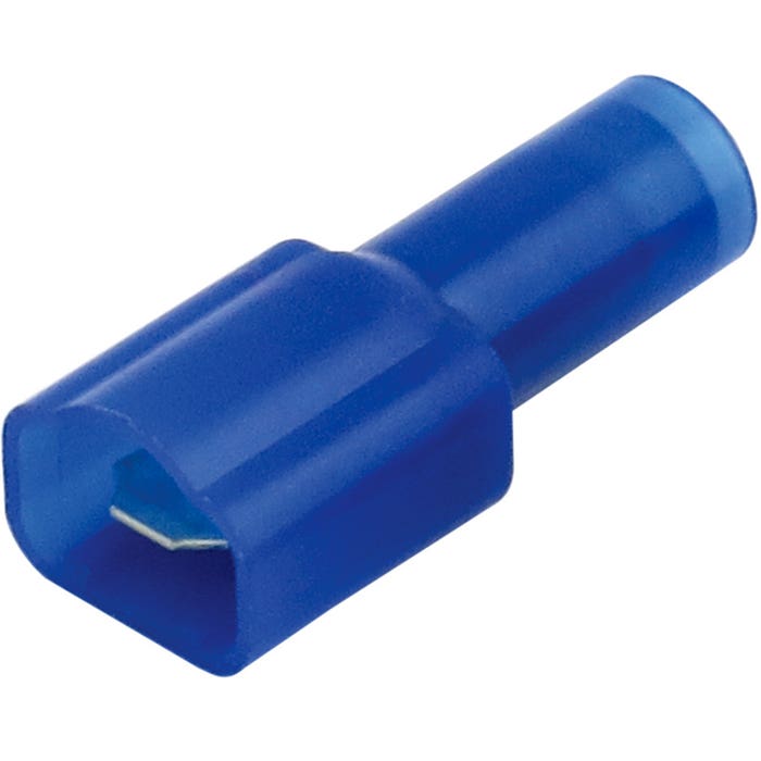 Bulk Blue Nylon Fully Insulated Male Disconnect Crimp Terminal 3/16" (.187) tab Bulk Blue Nylon Fully Insulated Male Disconnect Crimp Terminal 3/16" (.187) tab