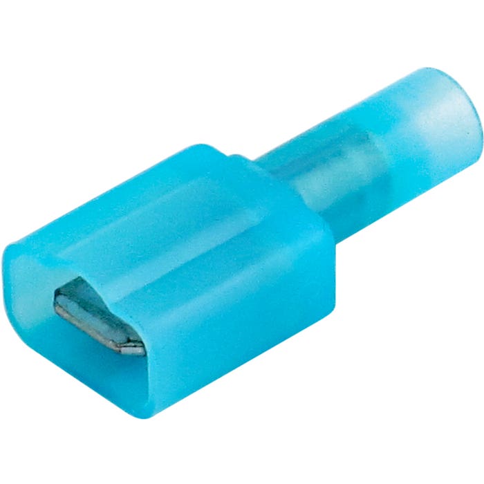 Bulk Blue Nylon Fully Insulated Male Disconnect Crimp Terminal 1/4" (.250) tab Bulk Blue Nylon Fully Insulated Male Disconnect Crimp Terminal 1/4" (.250) tab