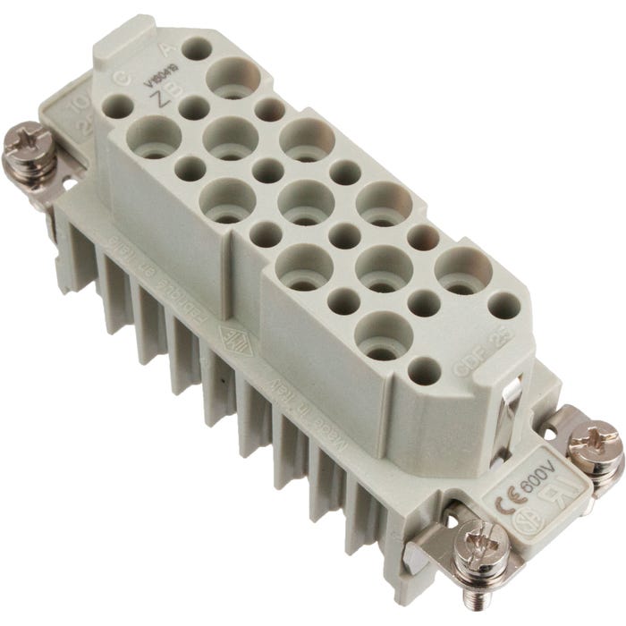 25 Pole Rectangular Connector Female Insert 10 Amp ILME CDF25Z 25 Pole Rectangular Connector Female Insert 10 Amp ILME CDF25Z