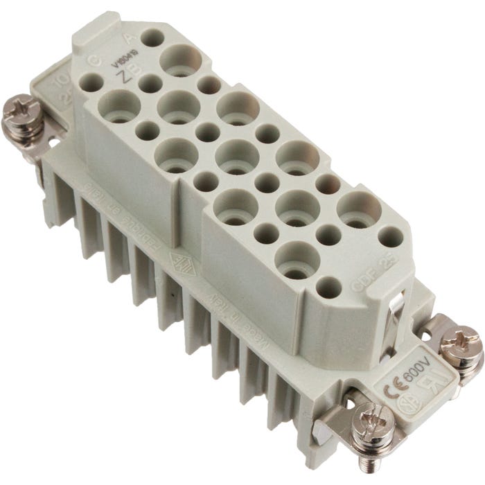 25 Pole Rectangular Connector Female Insert 10 Amp ILME CDF25Z