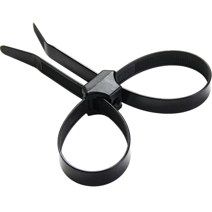 19.5" UV Rated Black Dual Clamp Cable Tie Wraps Bulk 19.5" UV Rated Black Dual Clamp Cable Tie Wraps Bulk