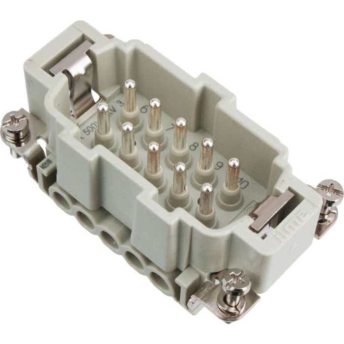 10 Pole Rectangular Connector Male Insert 16 Amp ILME CNEM10T