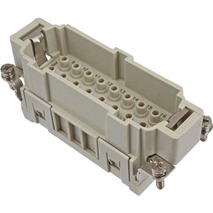 16 Pole Rectangular Connector Male Insert ILME CCEM16 16 Pole Rectangular Connector Male Insert ILME CCEM16