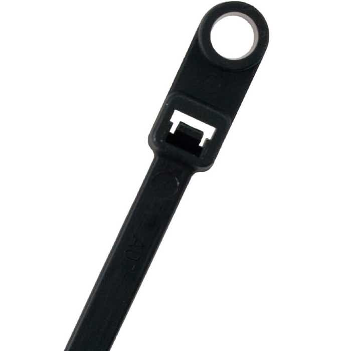 7.5" Standard Economy Mounting Head Cable Tie 50lbs Black Bulk E750MH0M