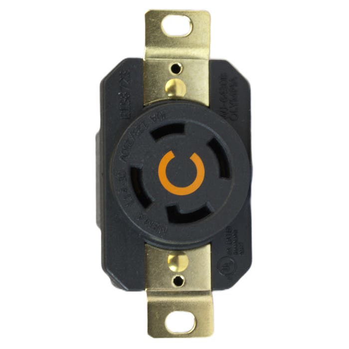 30 Amp Twist Lock Device Receptacle Orange L14-30R 30 Amp Twist Lock Device Receptacle Orange L14-30R