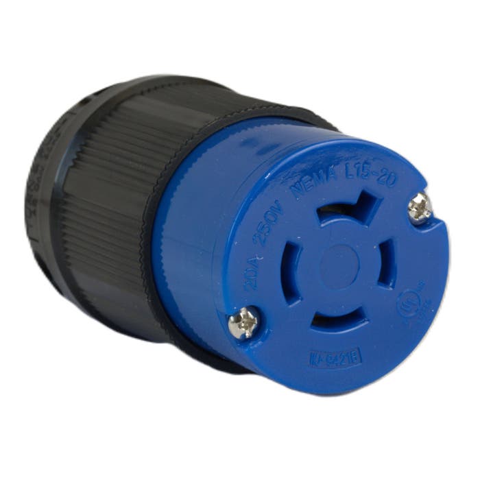 Twisting Lock Device 20 Amp Female Connector Blue L15-20C Twisting Lock Device 20 Amp Female Connector Blue L15-20C
