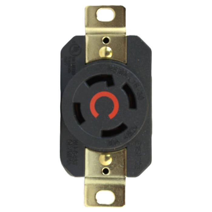 30 Amp Twist Lock Device Receptacle Red L16-30R 30 Amp Twist Lock Device Receptacle Red L16-30R