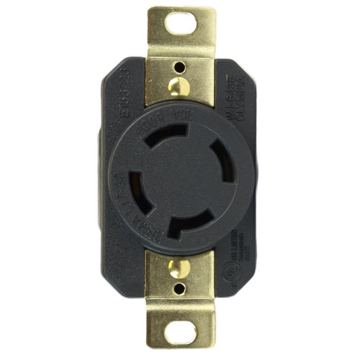 30 Amp Twist Lock Device Receptacle Black L17-30R 30 Amp Twist Lock Device Receptacle Black L17-30R