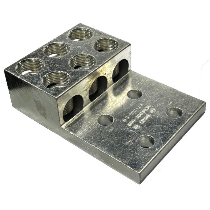 3 Conductor 4 Hole Aluminum Solderless Lug up to 800MCM L3A8004 3 Conductor 4 Hole Aluminum Solderless Lug up to 800MCM L3A8004