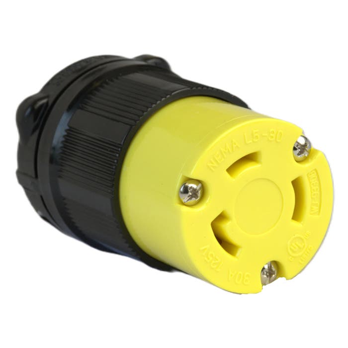 20 Amp Twist Lock Device Female Connector Yellow L5-30C 20 Amp Twist Lock Device Female Connector Yellow L5-30C