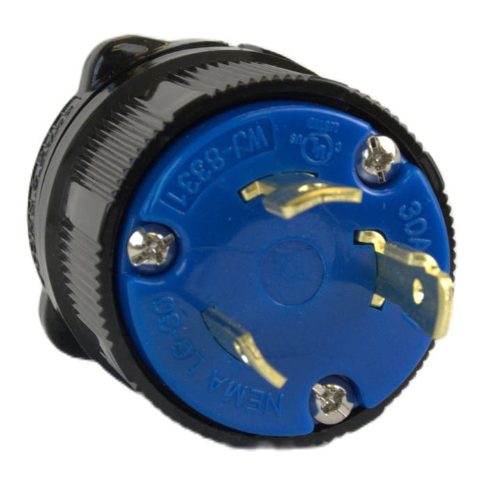 Twisting Lock Device 30 Amp Male Plug Blue L6-30P Twisting Lock Device 30 Amp Male Plug Blue L6-30P