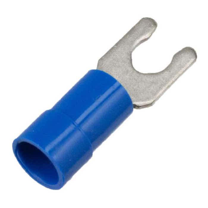 16-14 Awg Locking-Spade Terminal PVC Blue #8 Bulk 16-14 Awg Locking-Spade Terminal PVC Blue #8 Bulk
