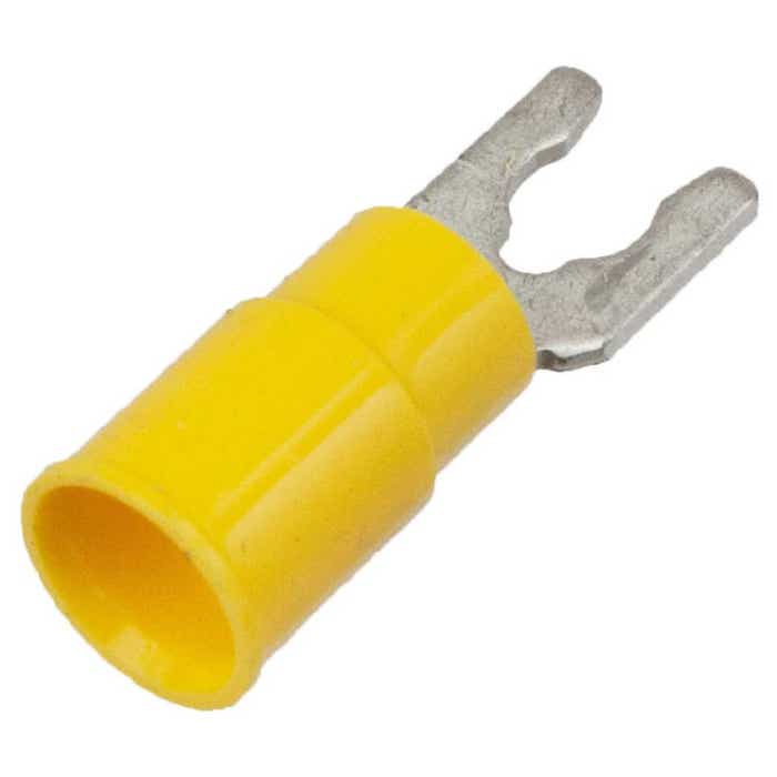 12-10 Awg Locking-Spade Terminal PVC Yellow #10 Bulk 12-10 Awg Locking-Spade Terminal PVC Yellow #10 Bulk