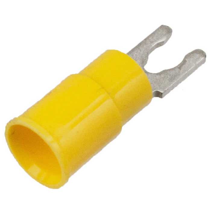 12-10 Awg Locking-Spade Terminal PVC Yellow #6 Bulk 12-10 Awg Locking-Spade Terminal PVC Yellow #6 Bulk