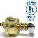 SINGLE POLE, OFF-ON, 6-36VDC, LONG STEM, W/CHROME-PLATED LEVER, BRASS CASE, SILVER LAM. CONTACTS , UL LISTED SINGLE POLE, OFF-ON, 6-36VDC, LONG STEM, W/CHROME-PLATED LEVER, BRASS CASE, SILVER LAM. CONTACTS , UL LISTED