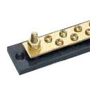 COMMON BUSBAR, ONE BUSBAR, 20-GANG, SOLID BRASS, CARRIES UP TO 150A, TWO 1/4-20 BRASS STUDS W/HEXNUTS, 8-32 ROUND HEAD SCREWS,