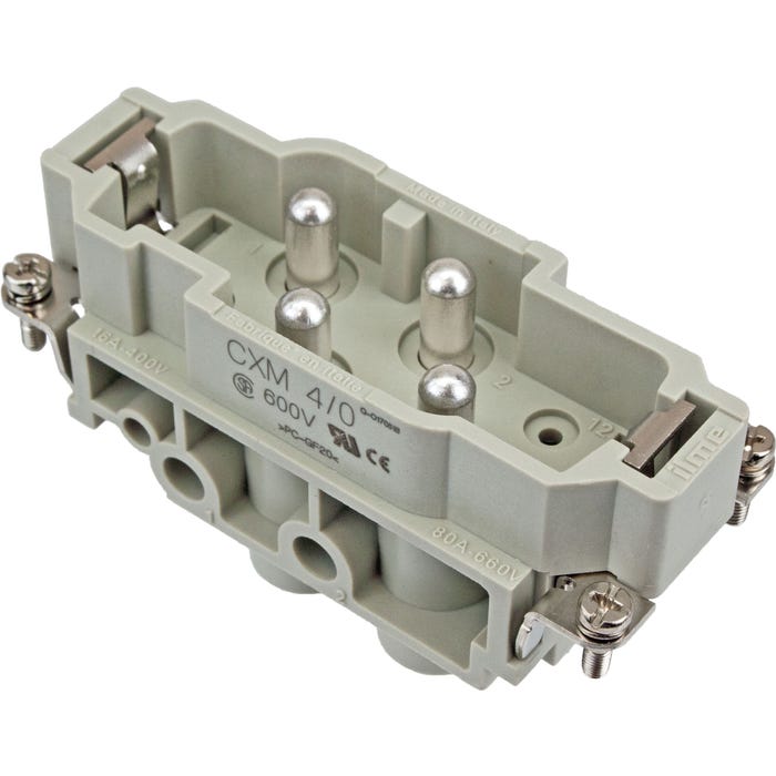 4 Pole Rectangular Connector Male Insert 80 Amp ILME CXM4/0