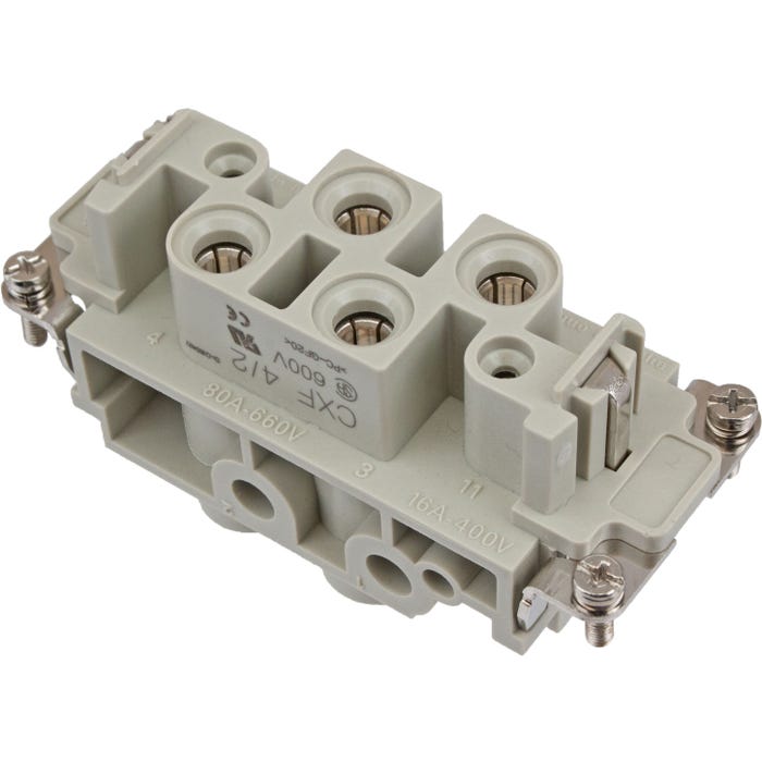 4 Pole Plus 2 Pole Rectangular Connector Female Insert ILME CXF4/2 4 Pole Plus 2 Pole Rectangular Connector Female Insert ILME CXF4/2