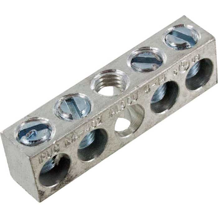 NA402 Aluminum Neutral Bar #14 - #4 Awg 4 Taps NA402 Aluminum Neutral Bar #14 - #4 Awg 4 Taps