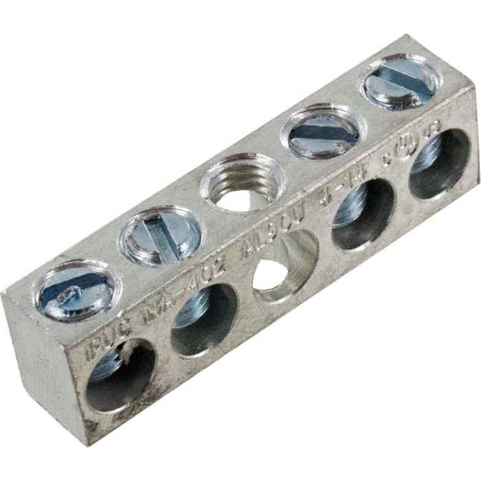 NA402 Aluminum Neutral Bar #14 - #4 Awg 4 Taps